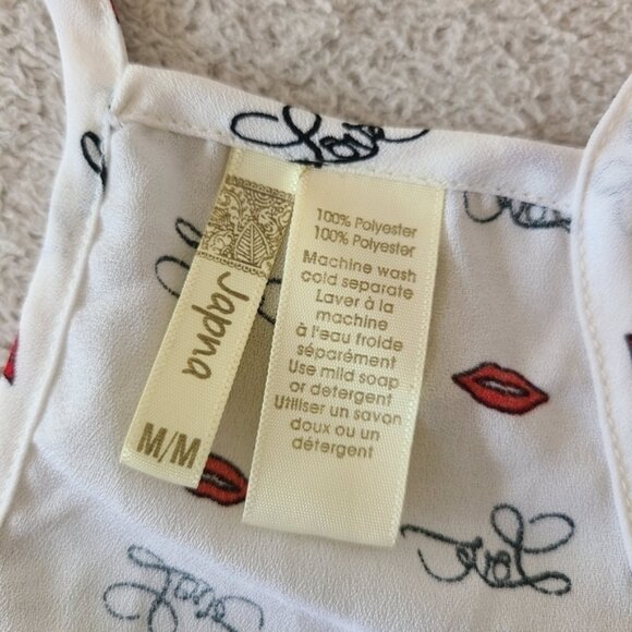 Japna Love Kiss Graphic Halter Sleeveless Tie Top Size Medium - Picture 3 of 5